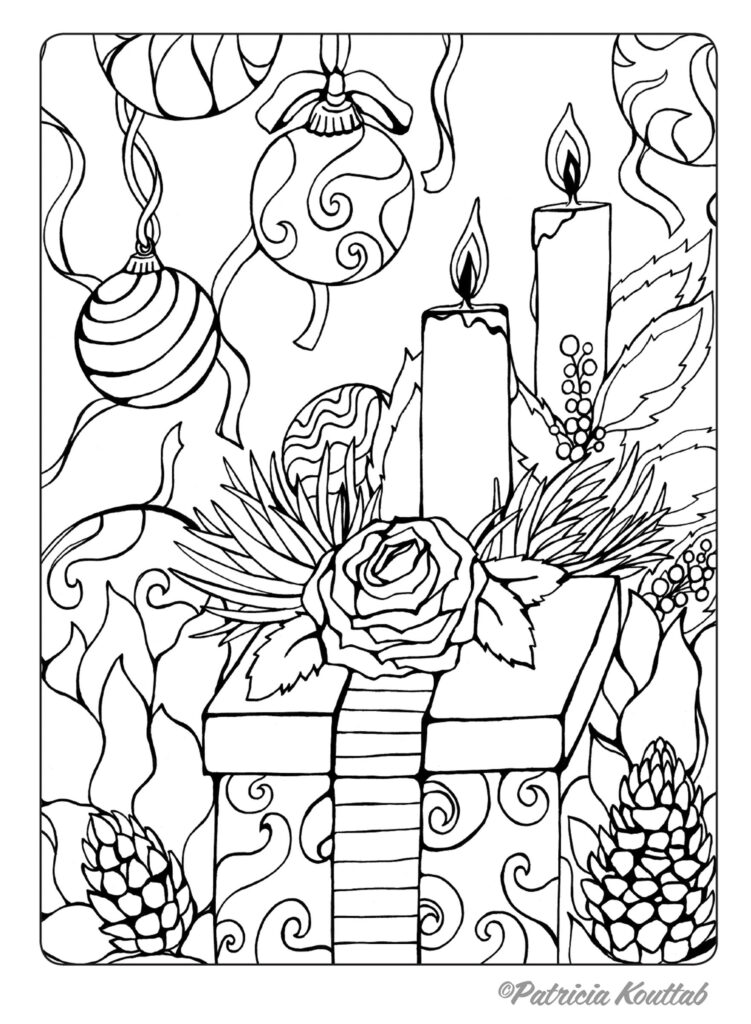 Christmas Coloring Page by Patricia Kouttab
